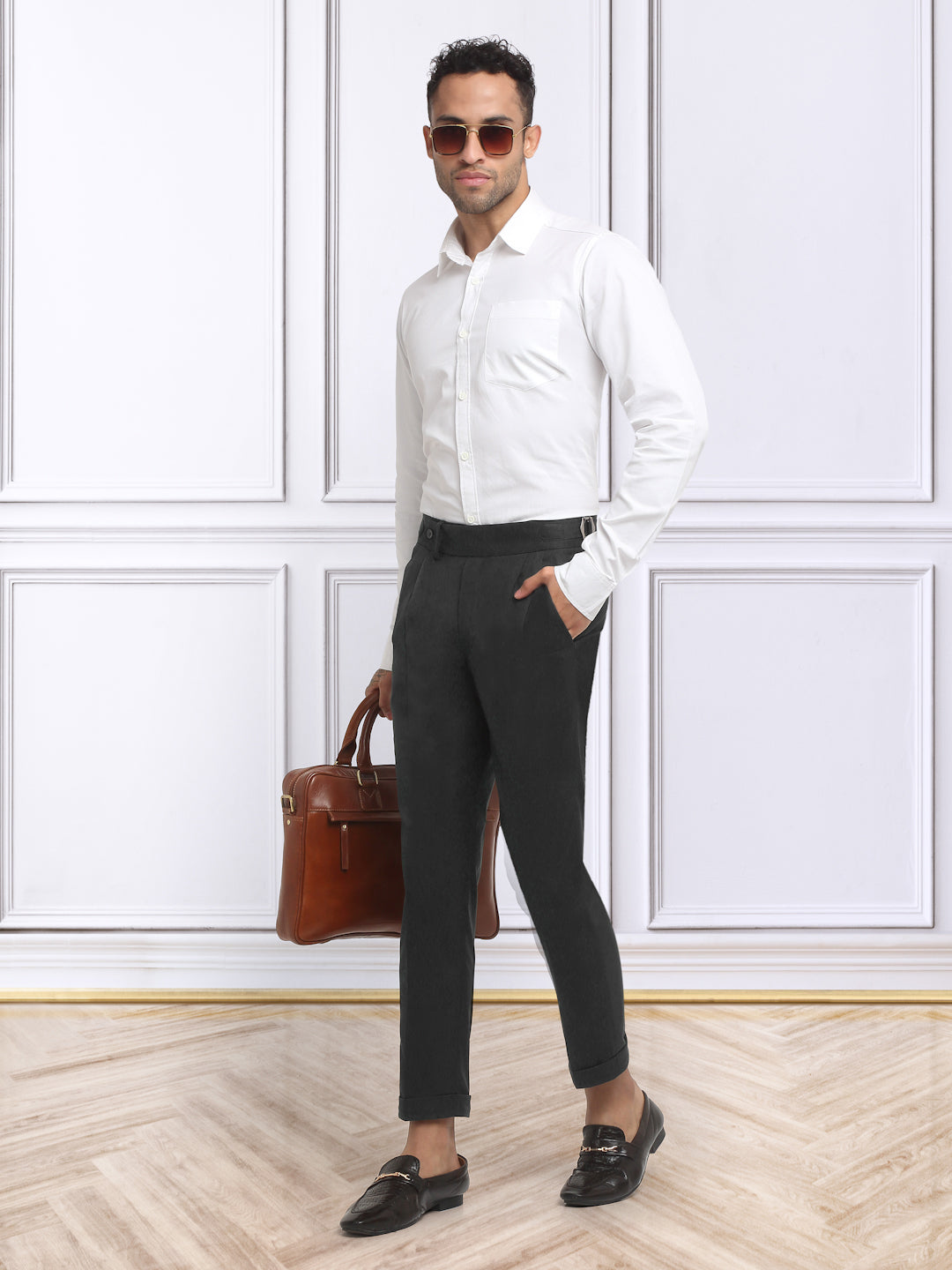 Italian Style Formal Gurkha Pant-Black