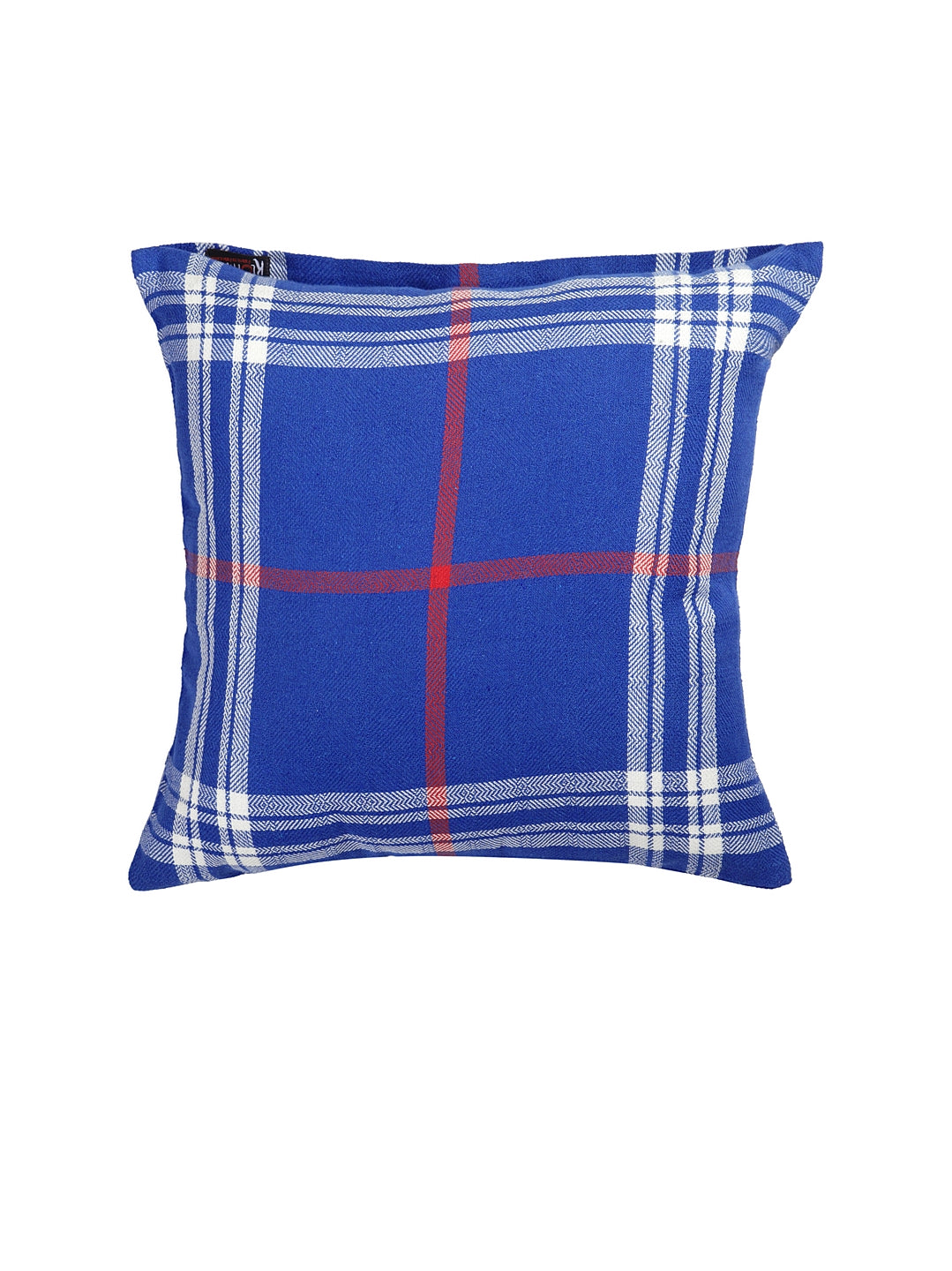 KLOTTHE Set of Five Blue Poly Cotton Cushion Covers With Microfibre Fillers (40X40 cm)