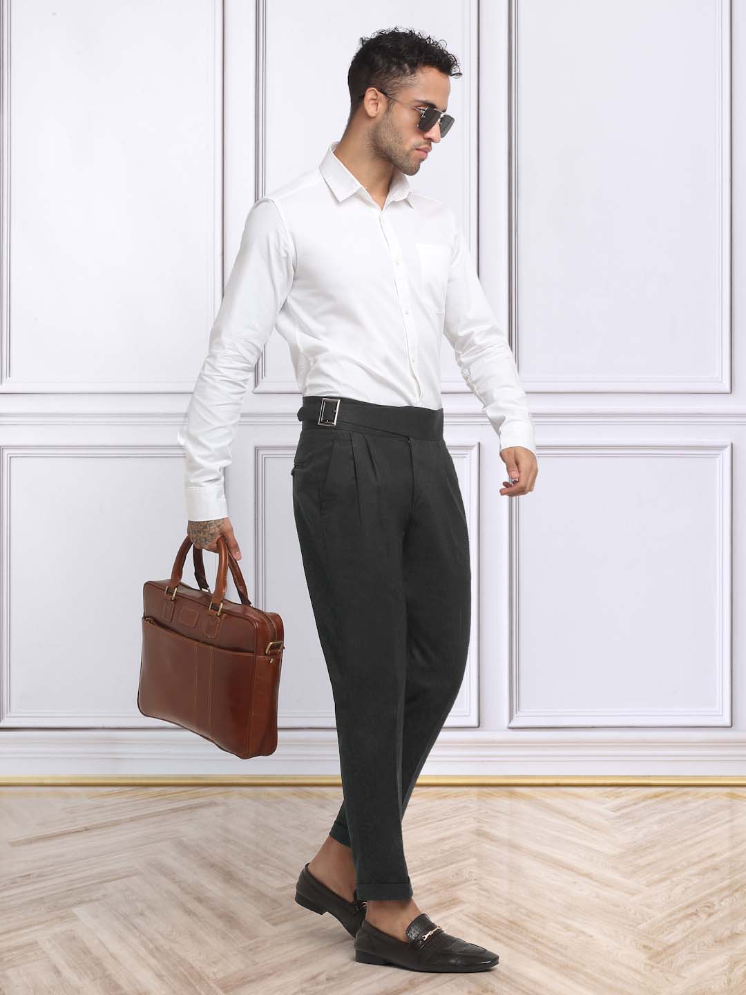 Italian Style Formal Gurkha Pant-Black
