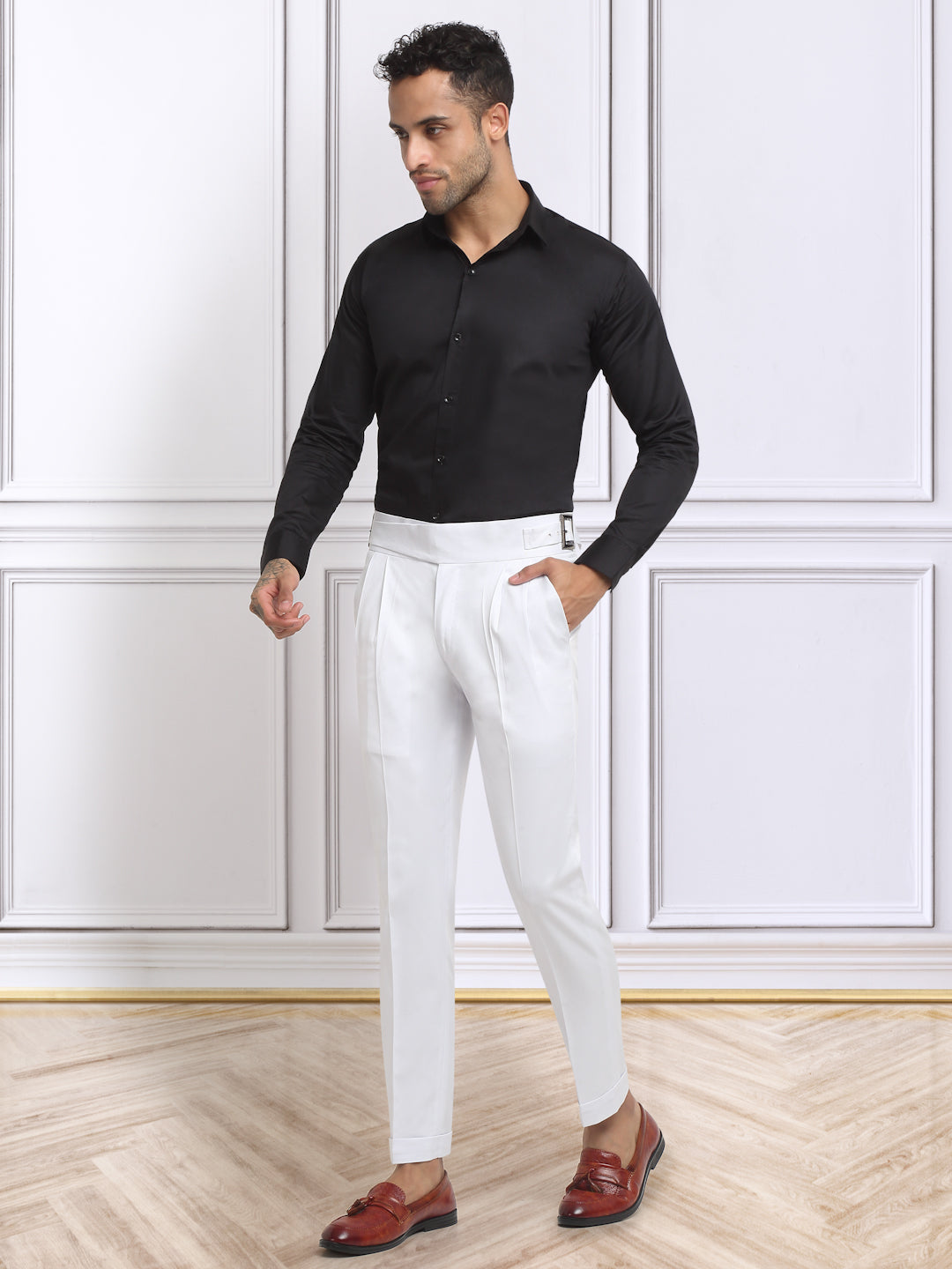 Italian Style Formal Gurkha Pant-White