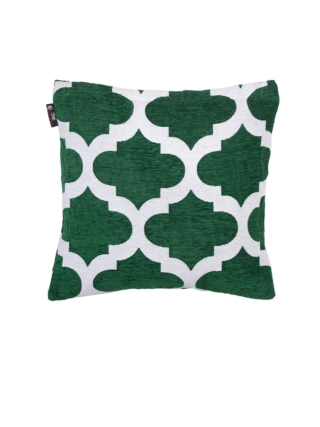 KLOTTHE Set of Five Green Cotton Self Design Cushion Covers