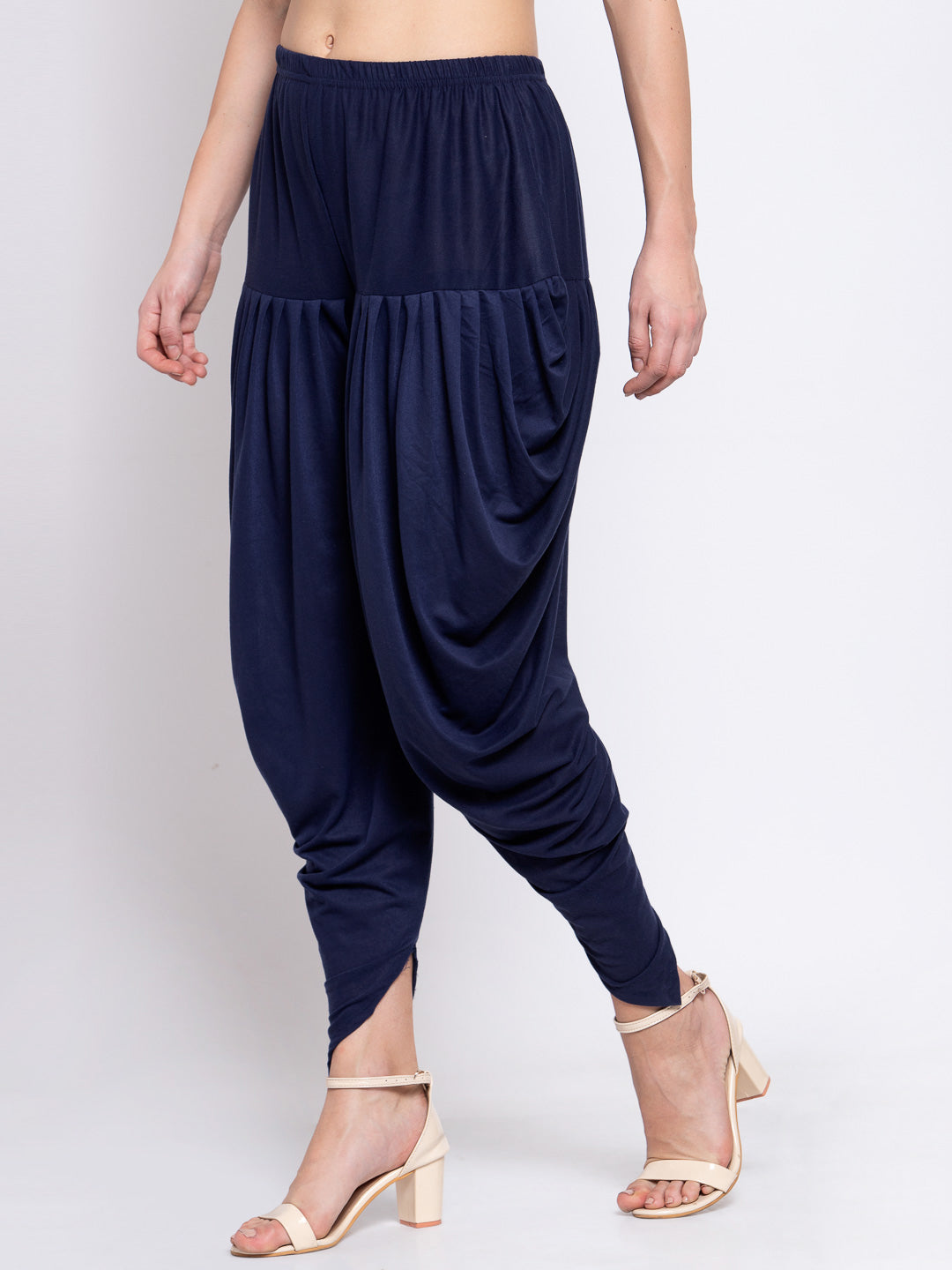 KLOTTHE Blue Viscose Rayon Solid Dhoti Salwar