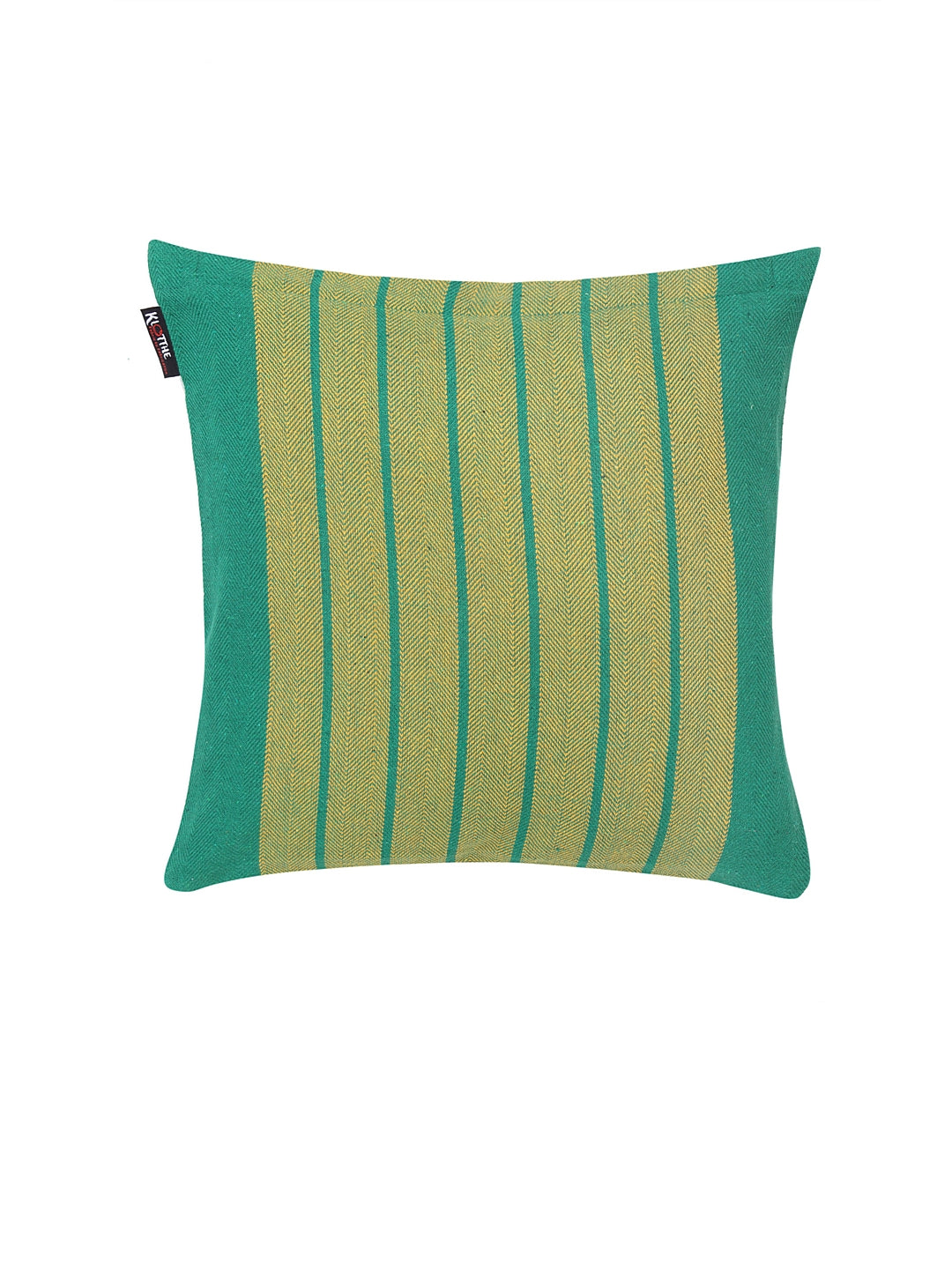 KLOTTHE Set of Five Green Poly Cotton Cushion Covers With Microfibre Fillers (40X40 cm)