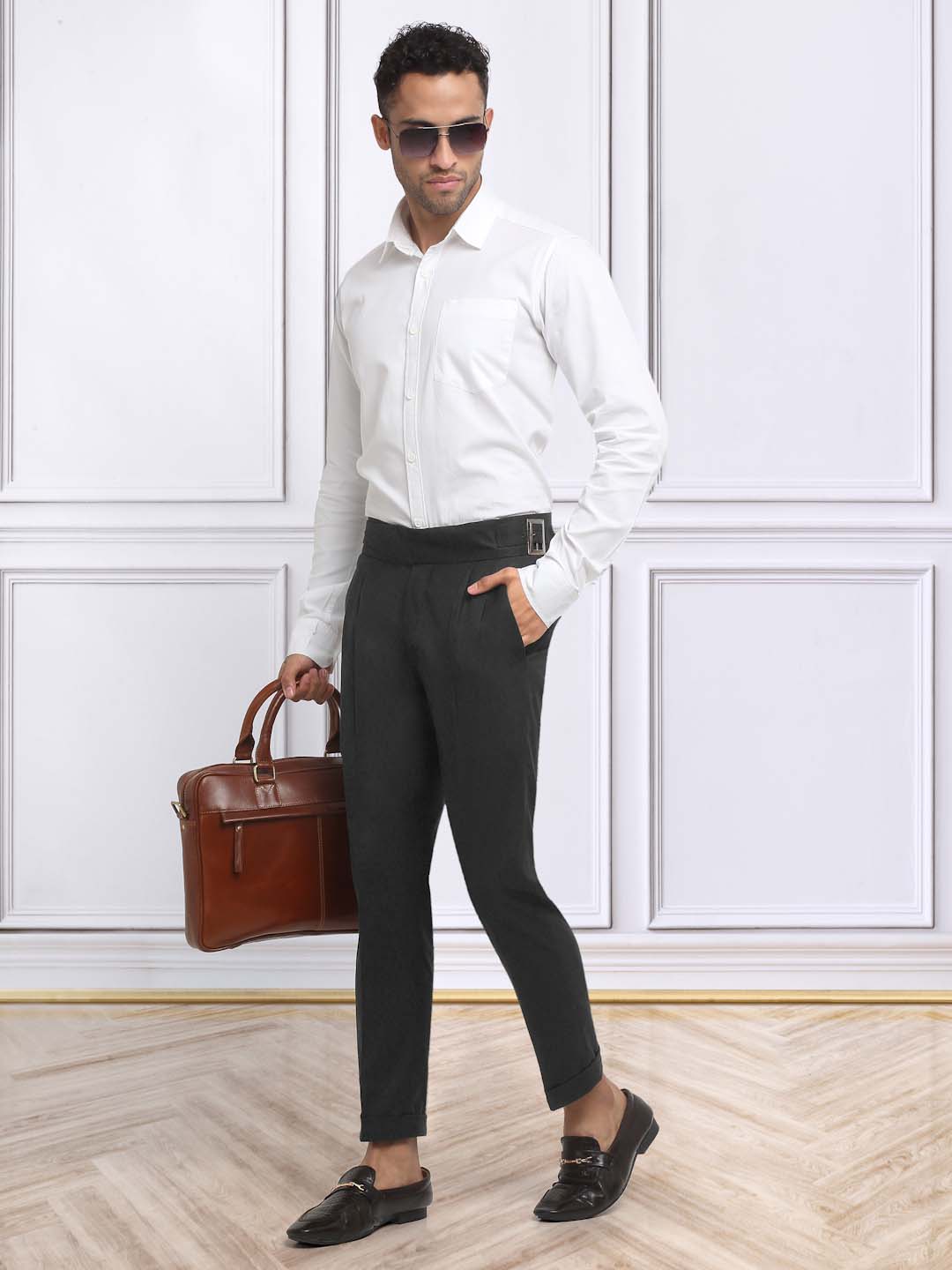 Italian Style Formal Gurkha Pant-Black