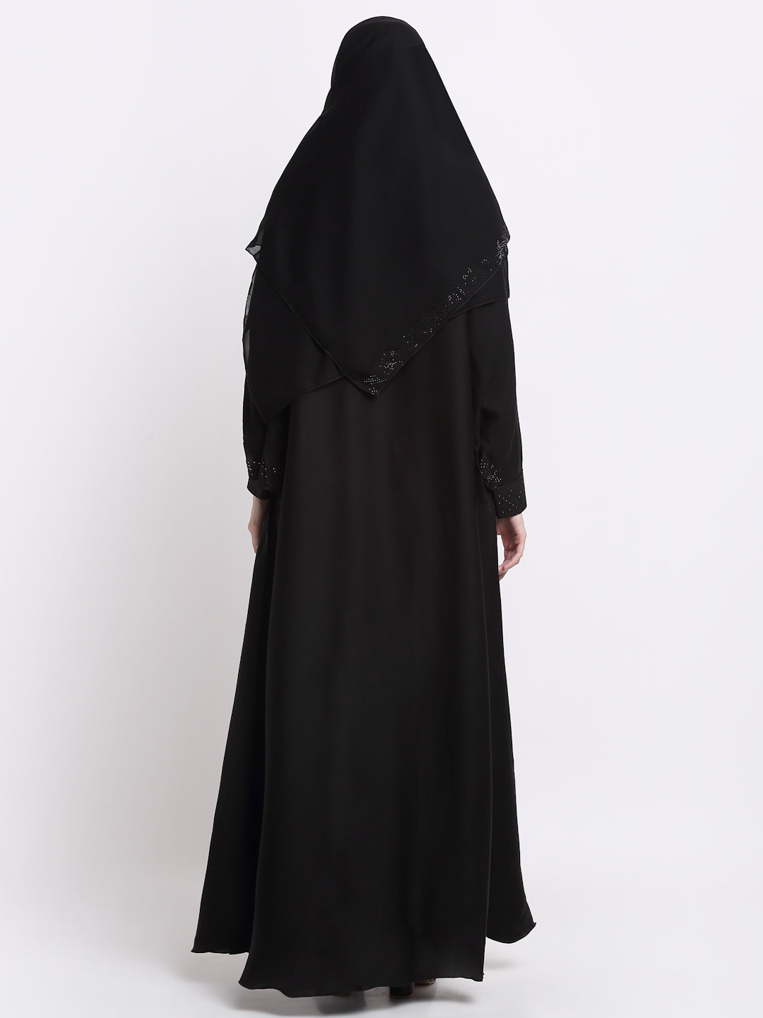 Klotthe Women Black Solid Burqa With Scarf
