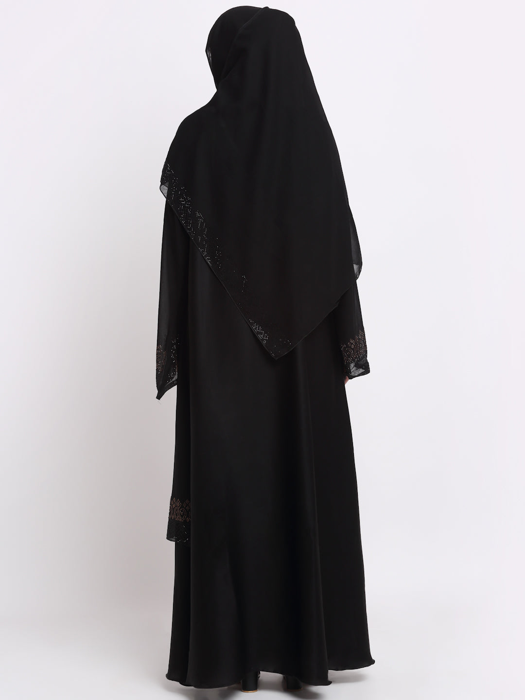 Klotthe Women Black Solid Burqa With Scarf