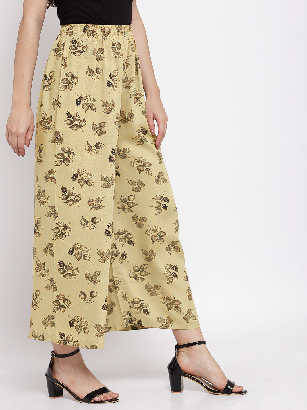 KLOTTHE Women Beige Wide Leg Palazzos