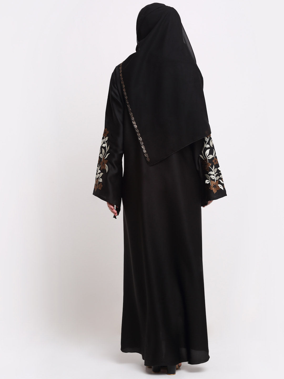 Klotthe Women Black Solid Burqa With Scarf