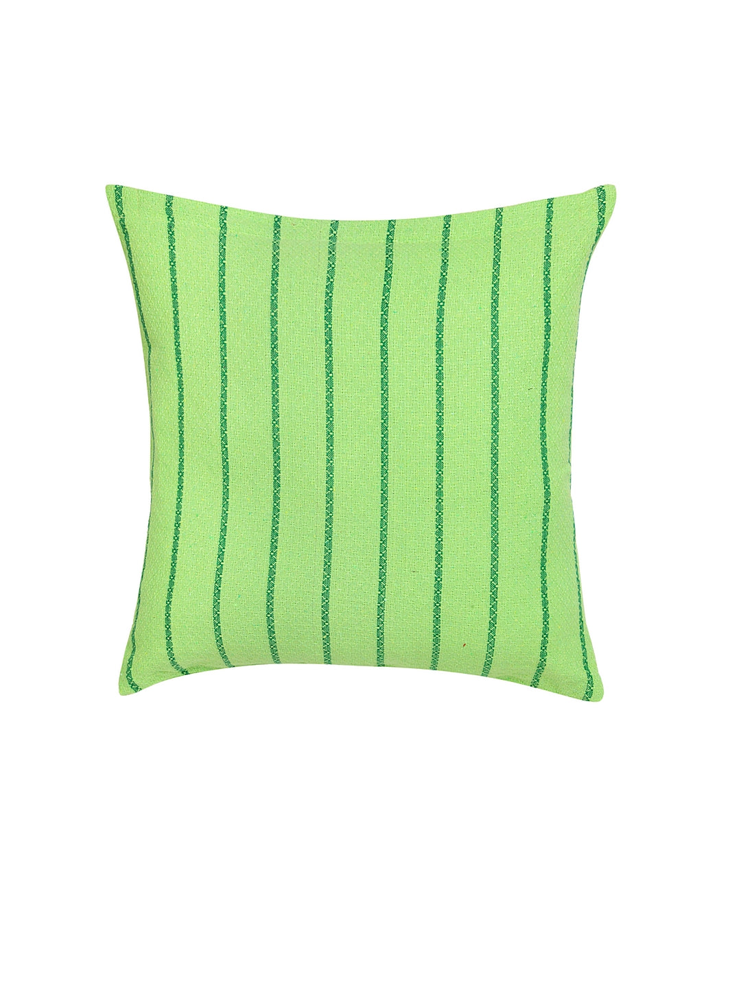 KLOTTHE Set of Five ParrotGreen Poly Cotton Cushion Covers With Microfibre Fillers (40X40 cm)