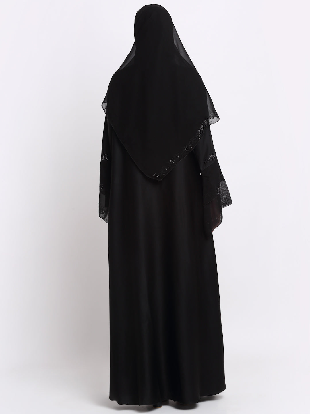 Klotthe Women Black Solid Burqa With Scarf