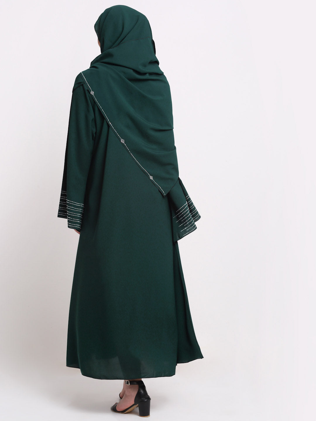 Klotthe Women Green Solid Burqa With Scarf