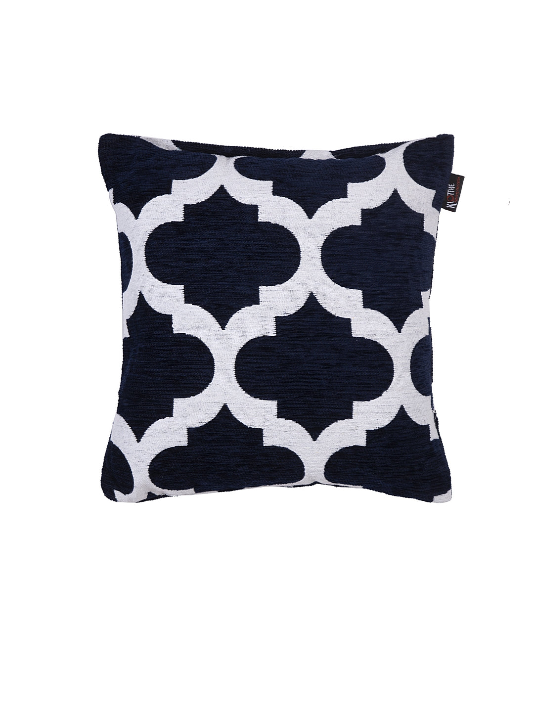 KLOTTHE Set of Five NavyBlue Poly Cotton Cushion Covers With Microfibre Fillers (40X40 cm)