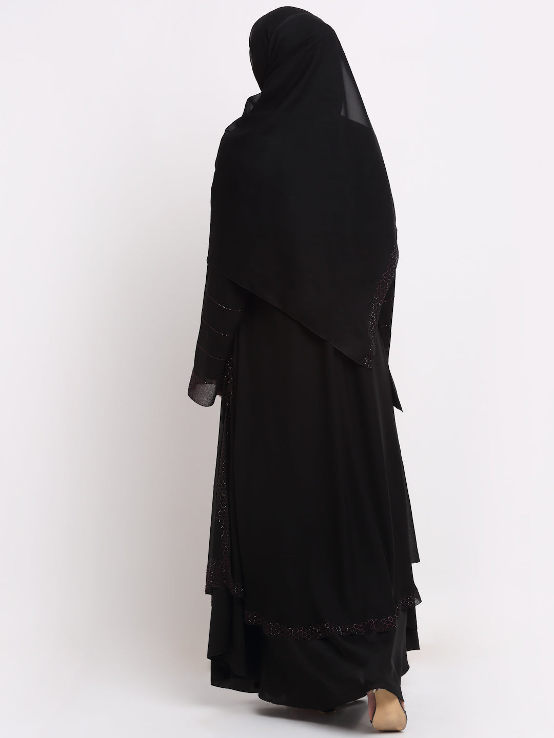 Klotthe Women Black Solid Burqa With Scarf