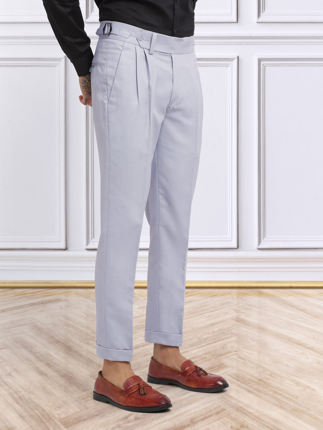 Italian Style Formal Gurkha Pant-Grey