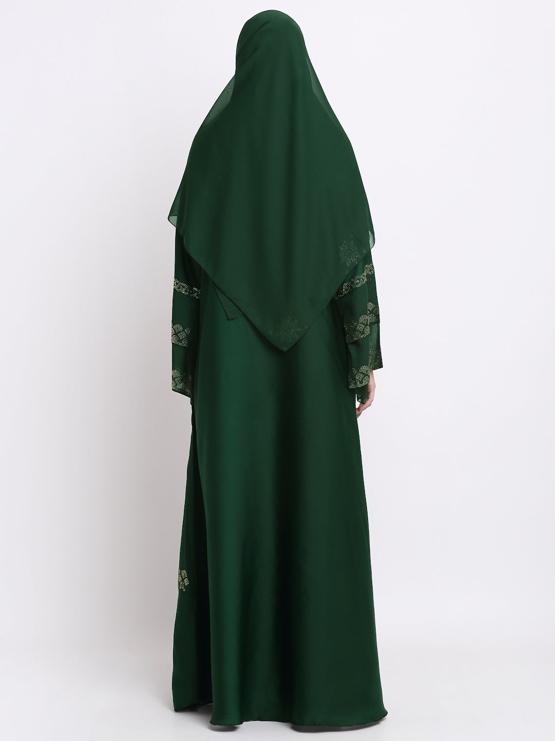 Klotthe Women Green Embellished Burqa With Scarves