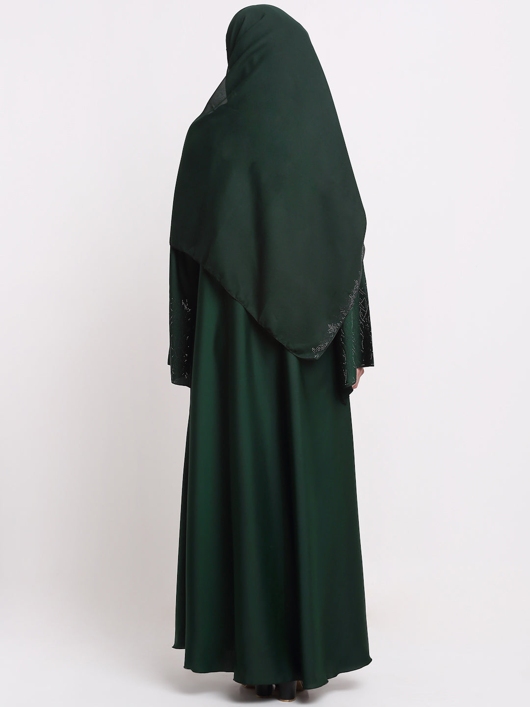 Klotthe Women Green Solid Burqa With Scarf