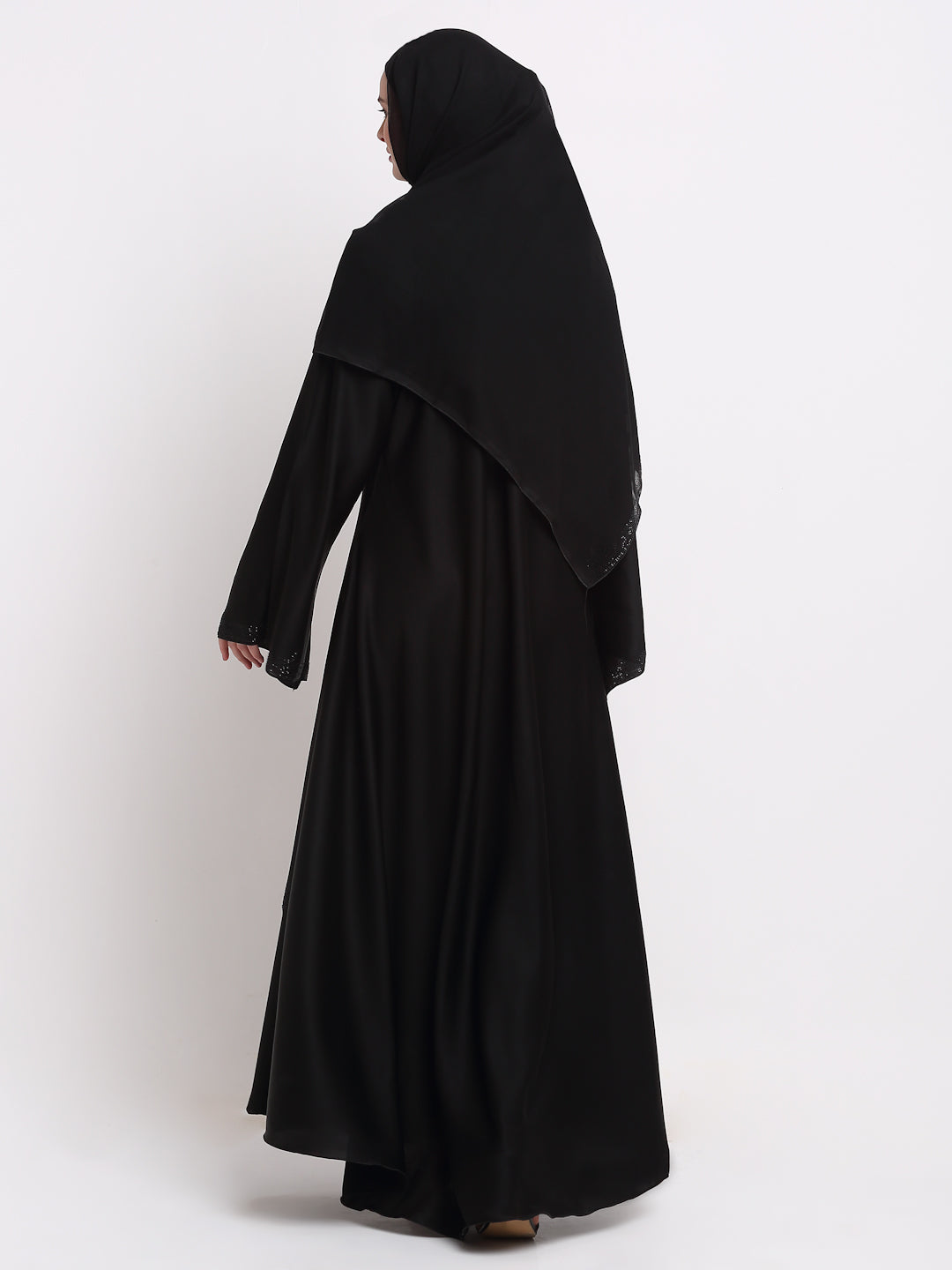 Klotthe Women Black Solid Burqa With Scarf