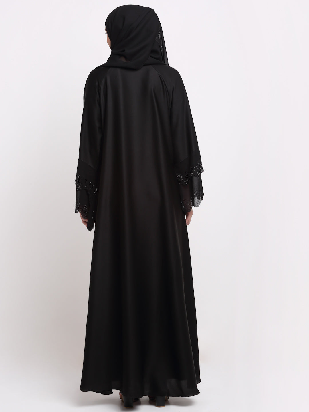 Klotthe Women Black Solid Burqa With Scarf