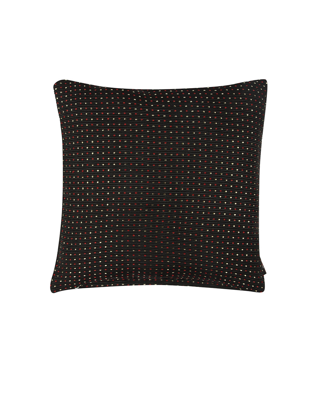 KLOTTHE Set of 5 Black Polycotton Embellished Cushion Covers (35X35 cm)