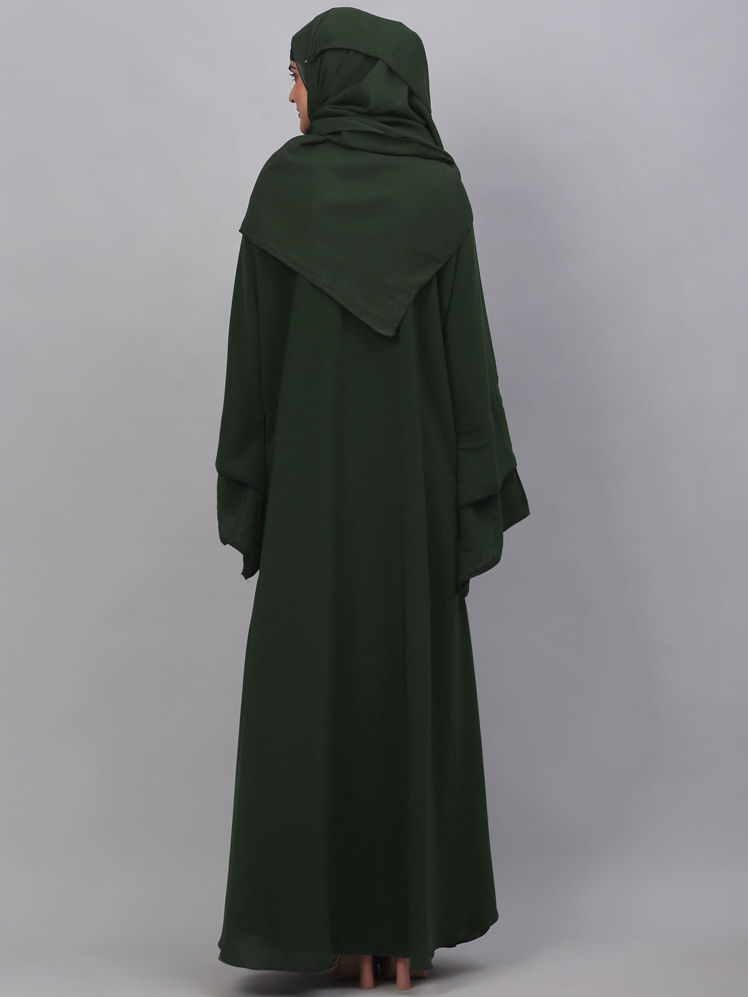 Klotthe Women Olive Embellished Burqa With Scarves