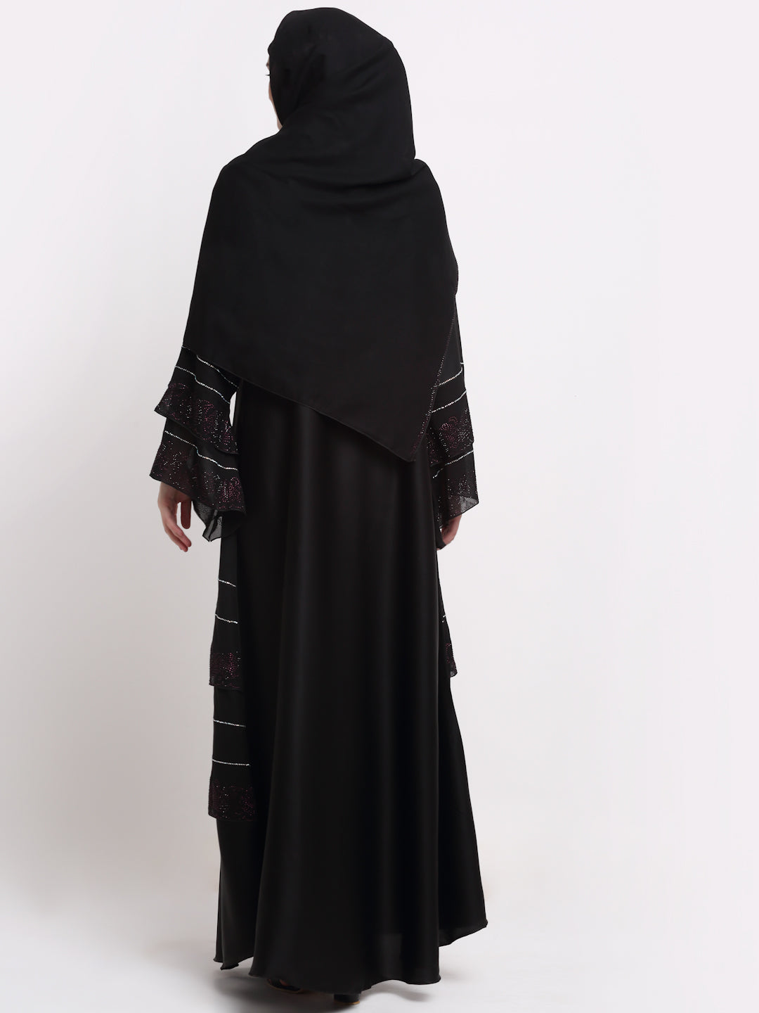 Klotthe Women Black Solid Burqa With Scarf