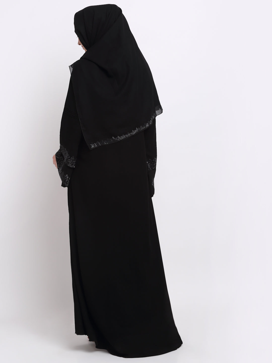 Klotthe Women Black Solid Burqa With Scarf