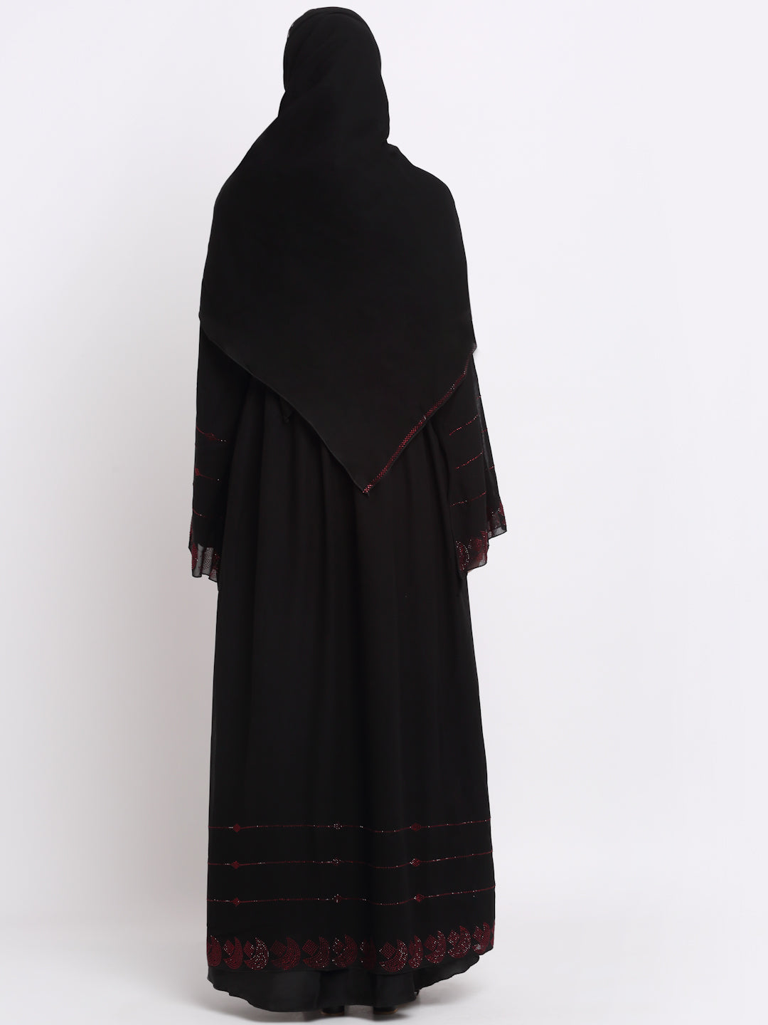 Klotthe Women Black Solid Burqa With Scarf
