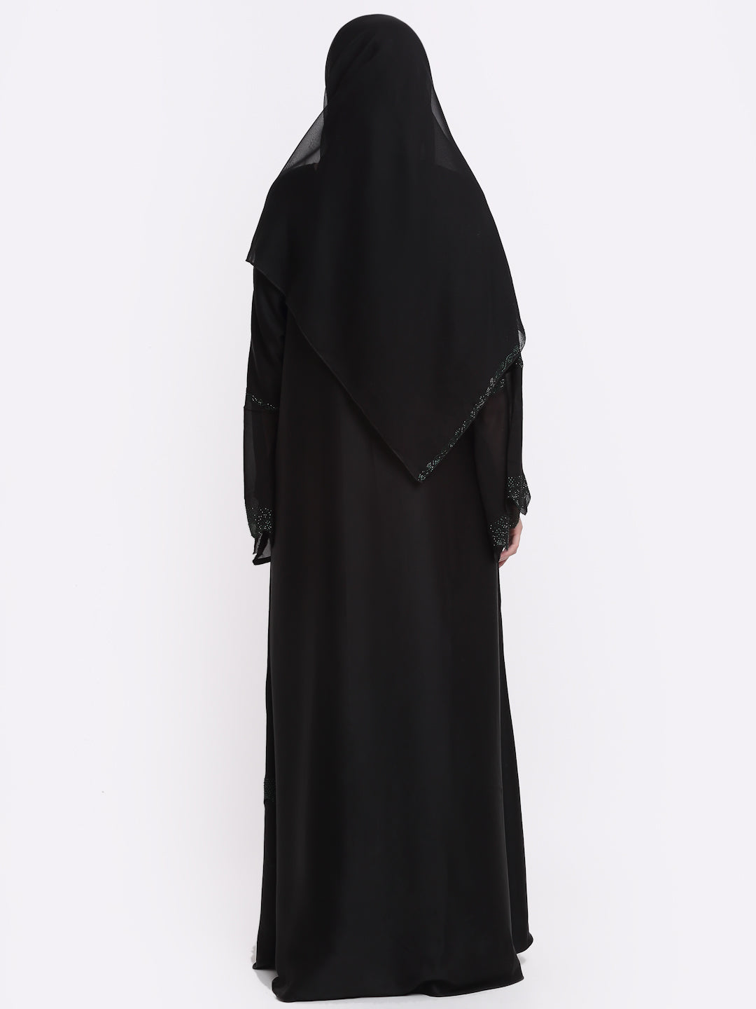 Klotthe Women Black Solid Burqa With Scarf