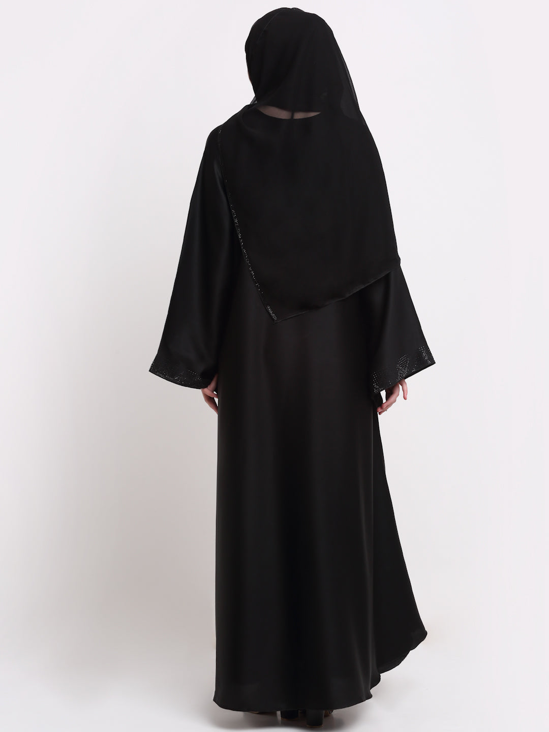 Klotthe Women Black Solid Burqa With Scarf
