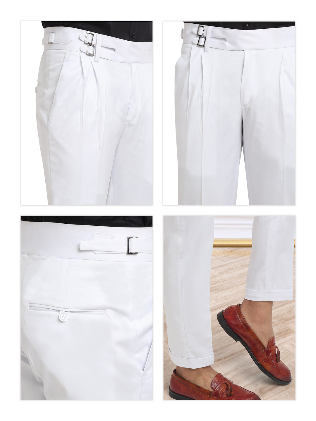 Italian Style Formal Gurkha Pant-White