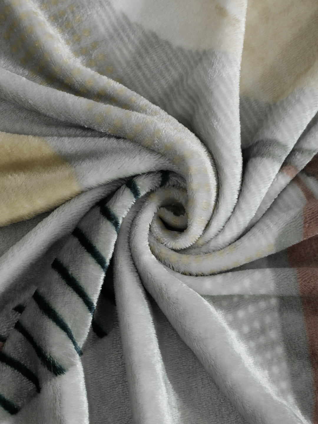 Klotthe Grey Floral Woolen Single Bed Sheet with Pillow Cover