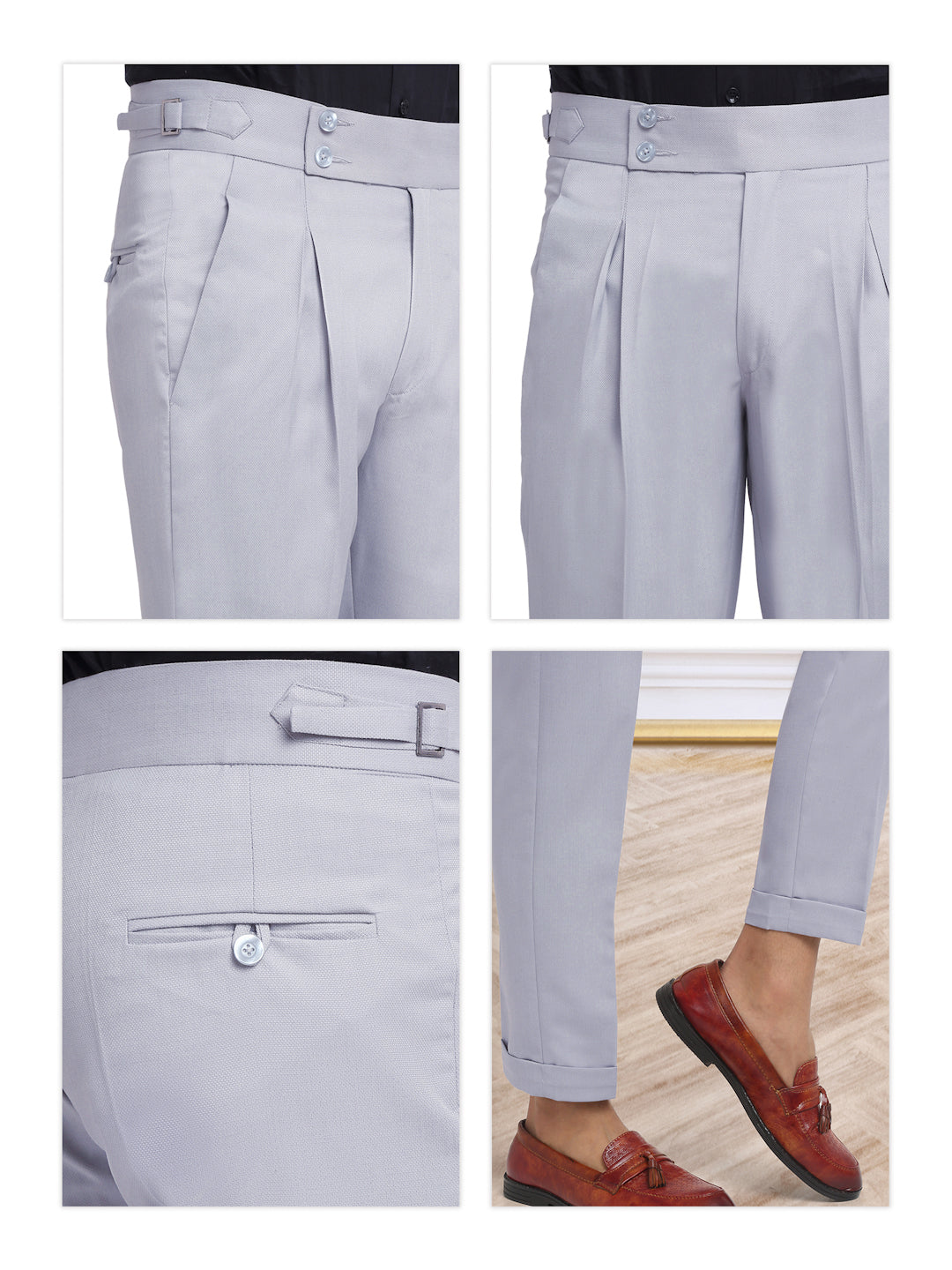 Italian Style Formal Gurkha Pant-Grey