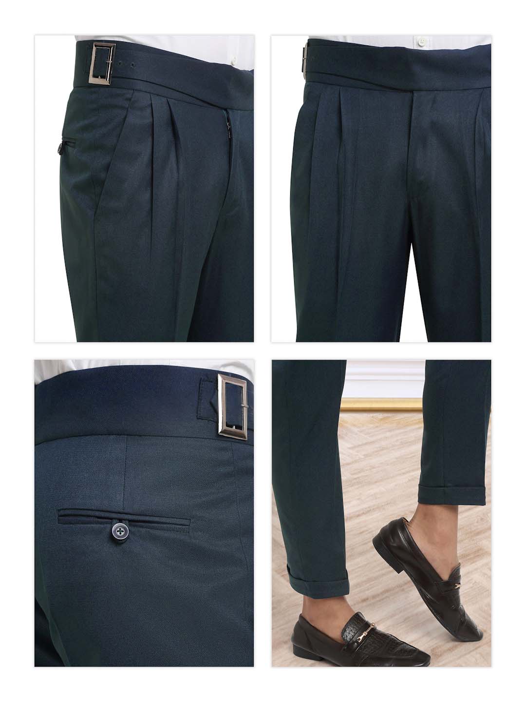 Italian Style Formal Gurkha Pant-NavyBlue