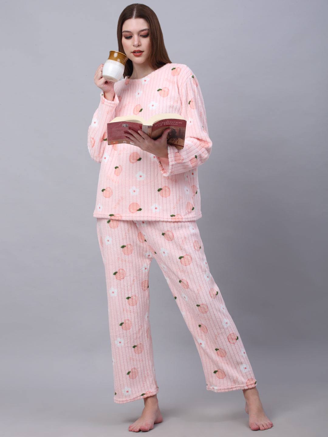 Woolen Fleece Winter Warm Night Suit for Women by KLOTTHE®