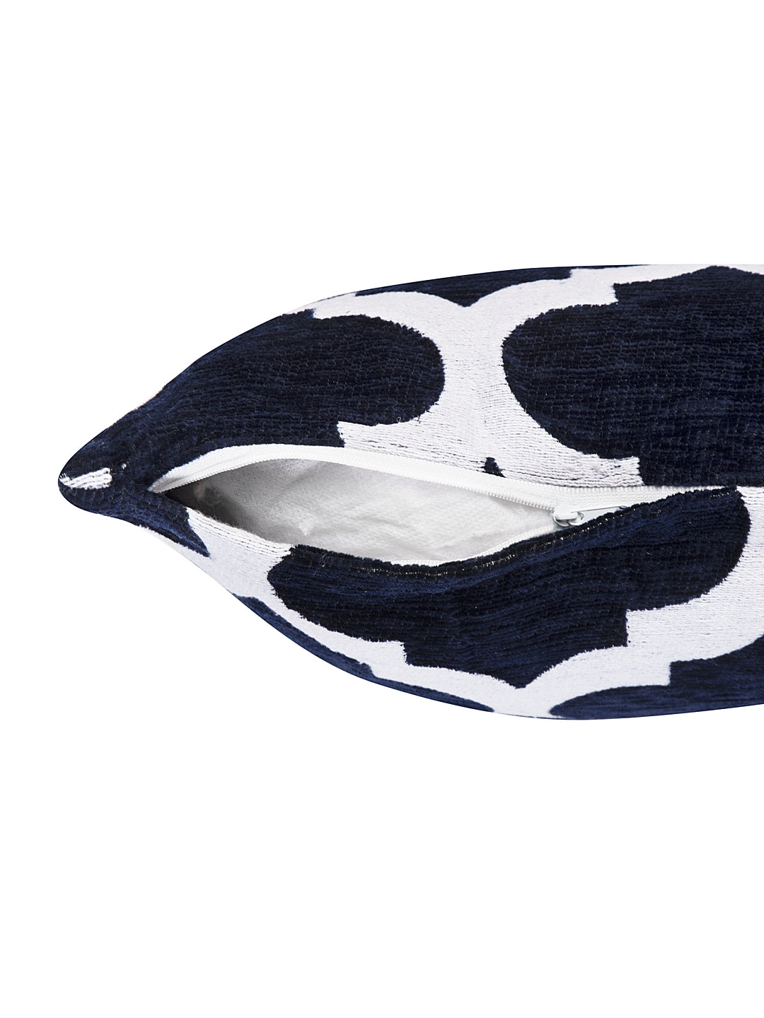 KLOTTHE Set of Five NavyBlue Cotton Self Design Cushion Covers