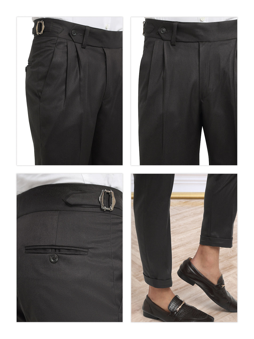 Italian Style Formal Gurkha Pant-DarkBrown