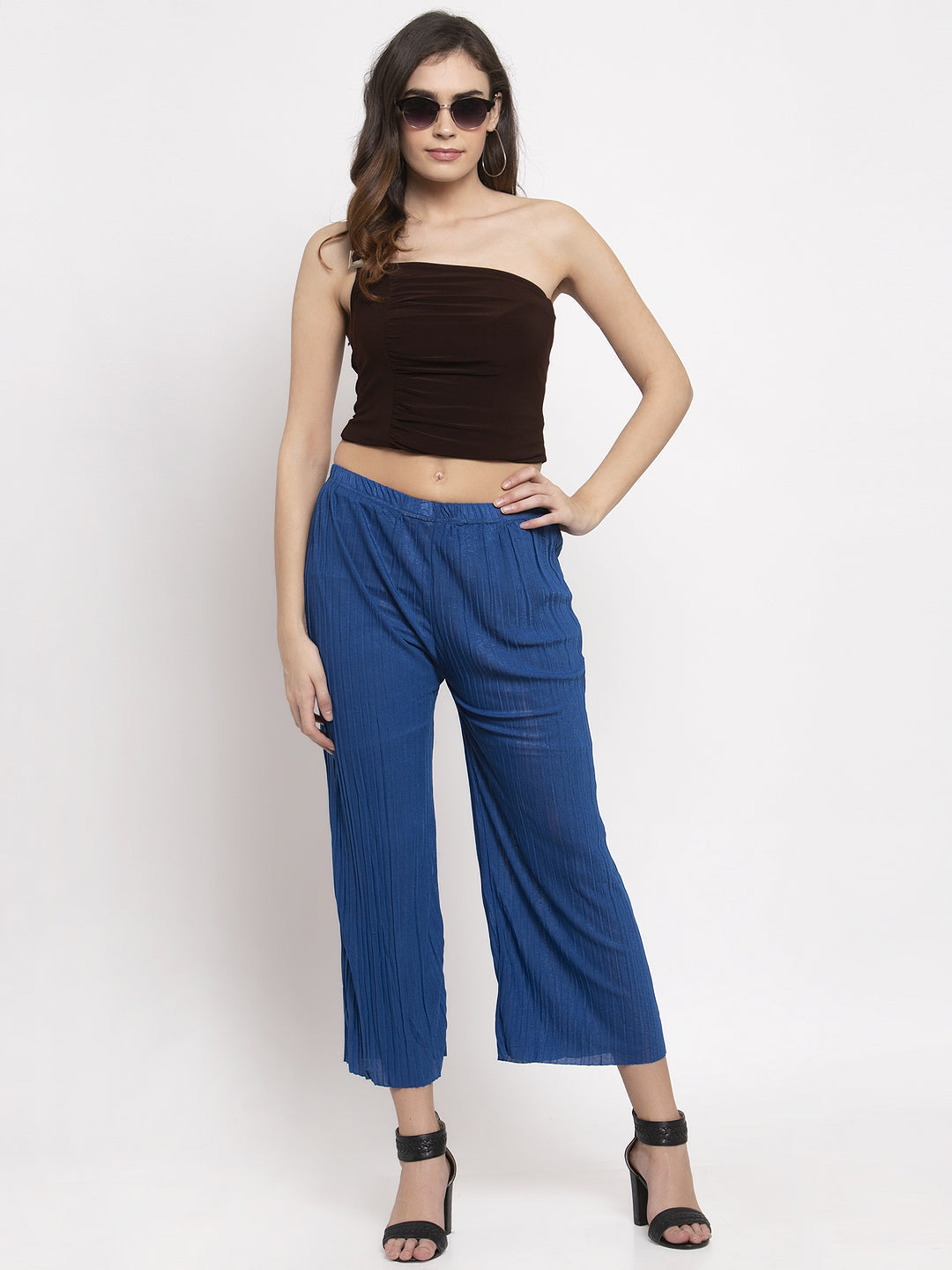 KLOTTHE Set of Two Viscose Rayon Solid Women Palazzos