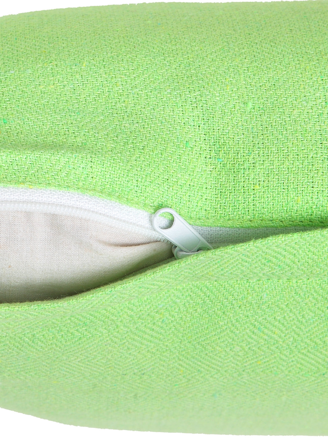KLOTTHE Set of Five ParrotGreen Poly Cotton Cushion Covers With Microfibre Fillers (40X40 cm)