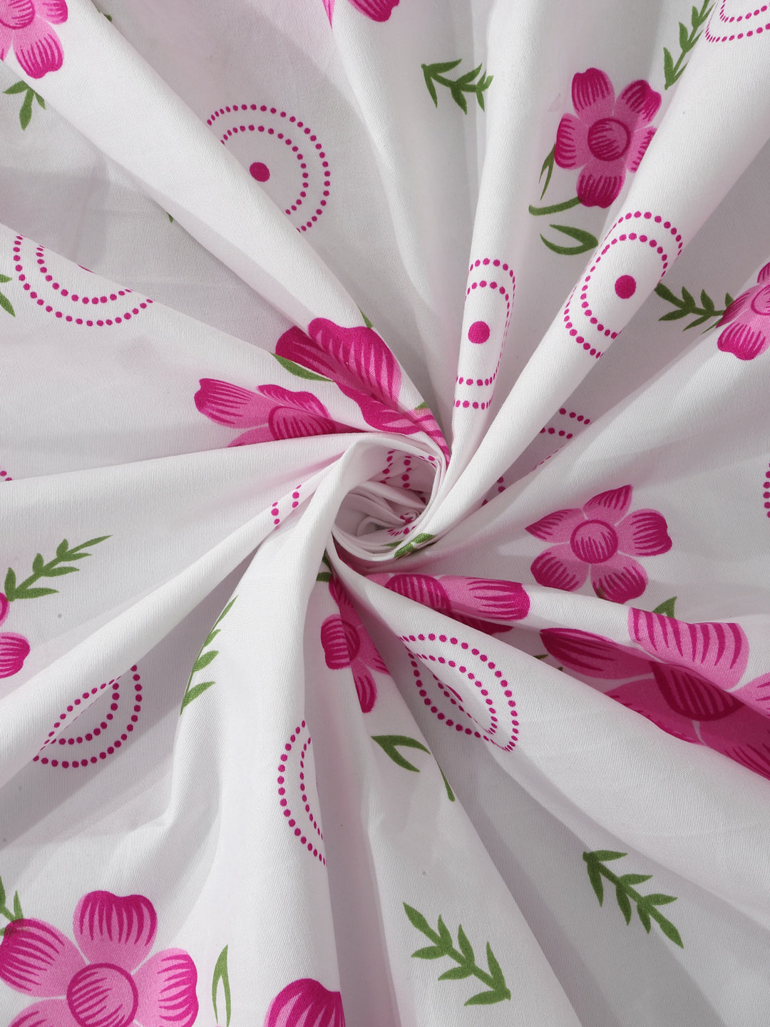 Klotthe Multicolor Floral 300 TC Cotton Blend Fitted Double Bedsheet with 2 Pillow Covers