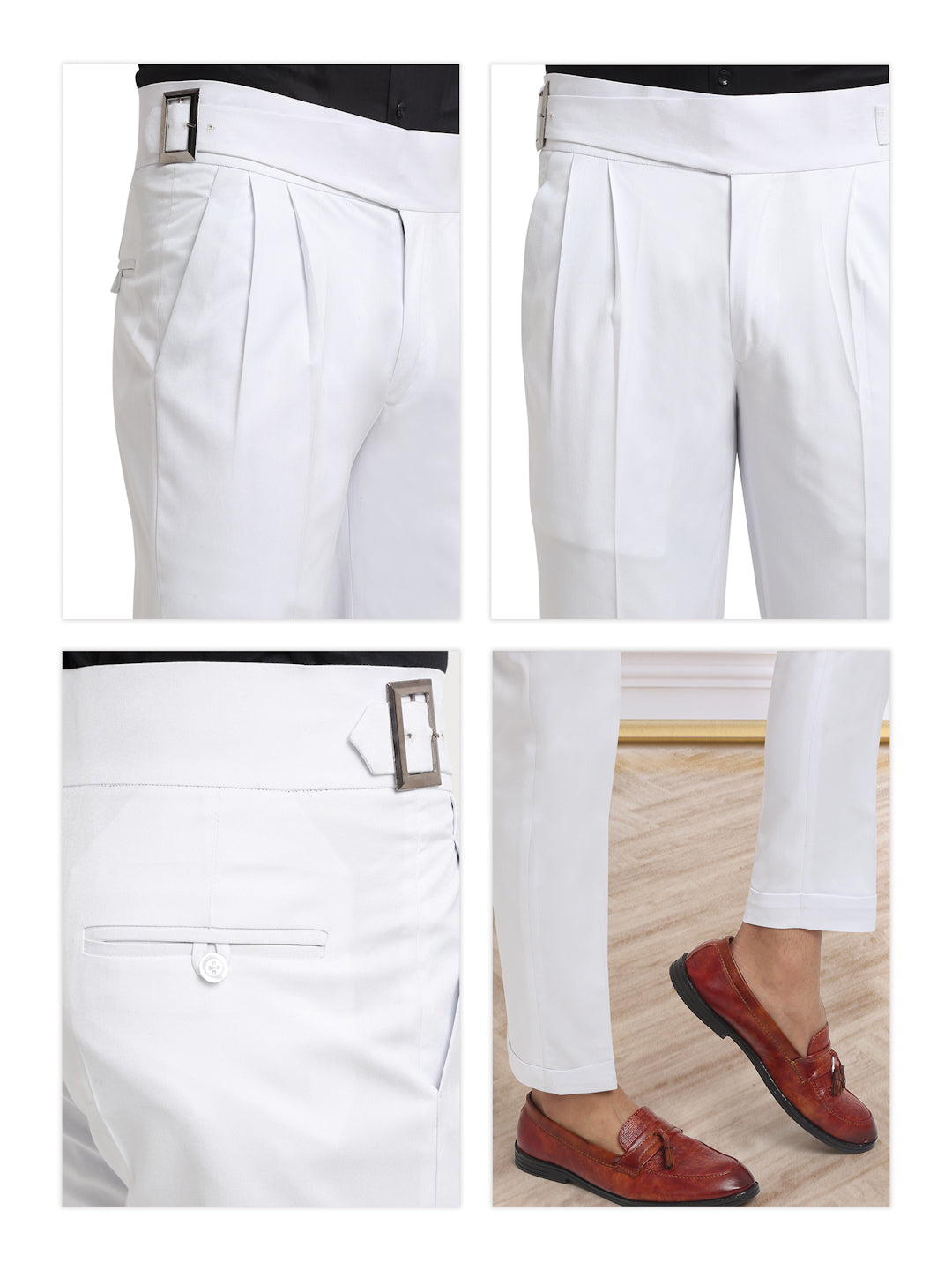 Italian Style Formal Gurkha Pant-White