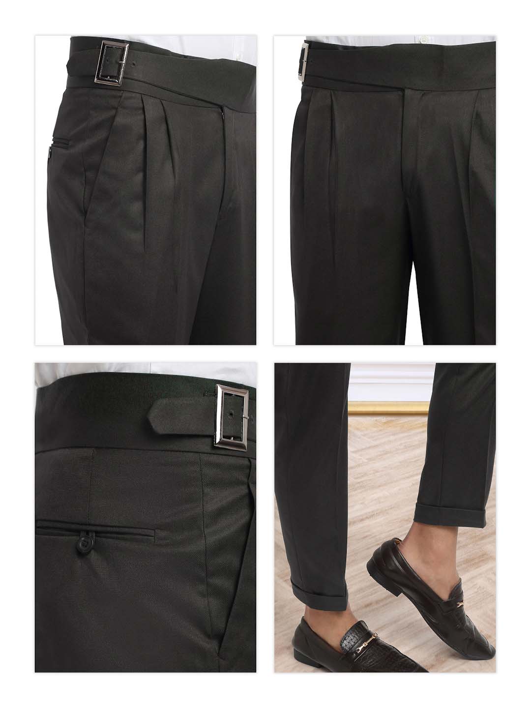 Italian Style Formal Gurkha Pant-DarkBrown