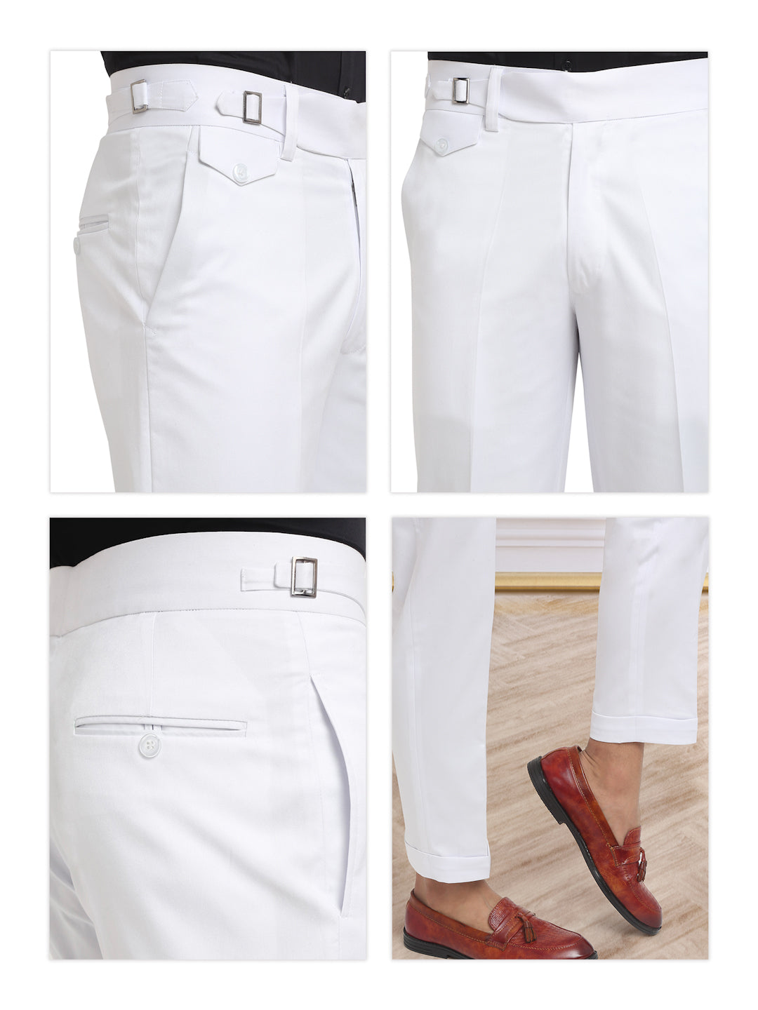 Italian Style Formal Gurkha Pant-White