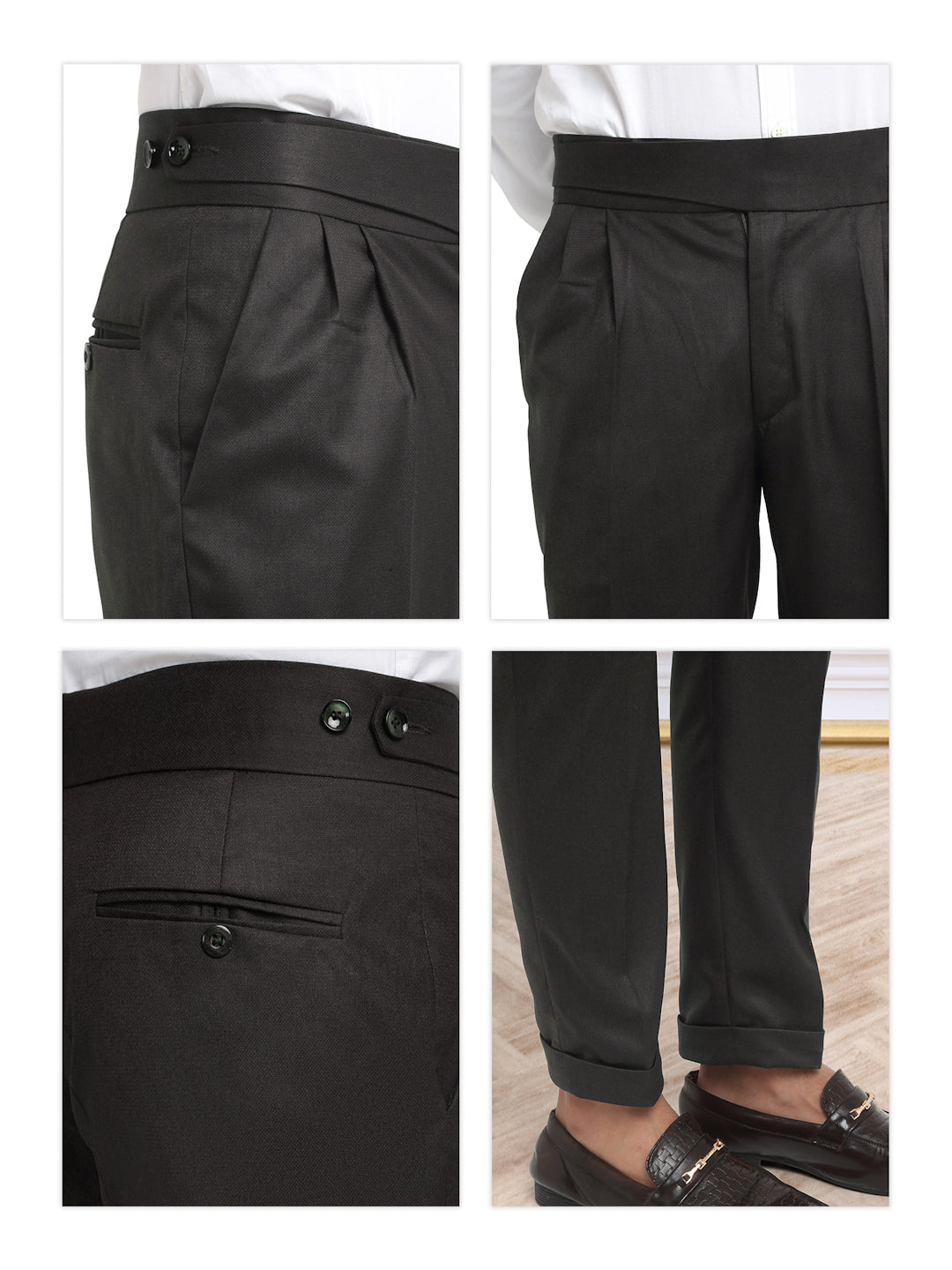 Italian Style Formal Gurkha Pant-DarkBrown