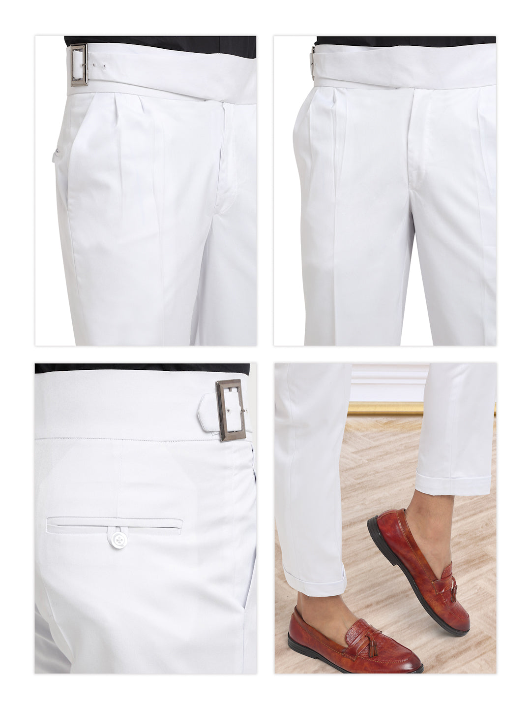 Italian Style Formal Gurkha Pant-White