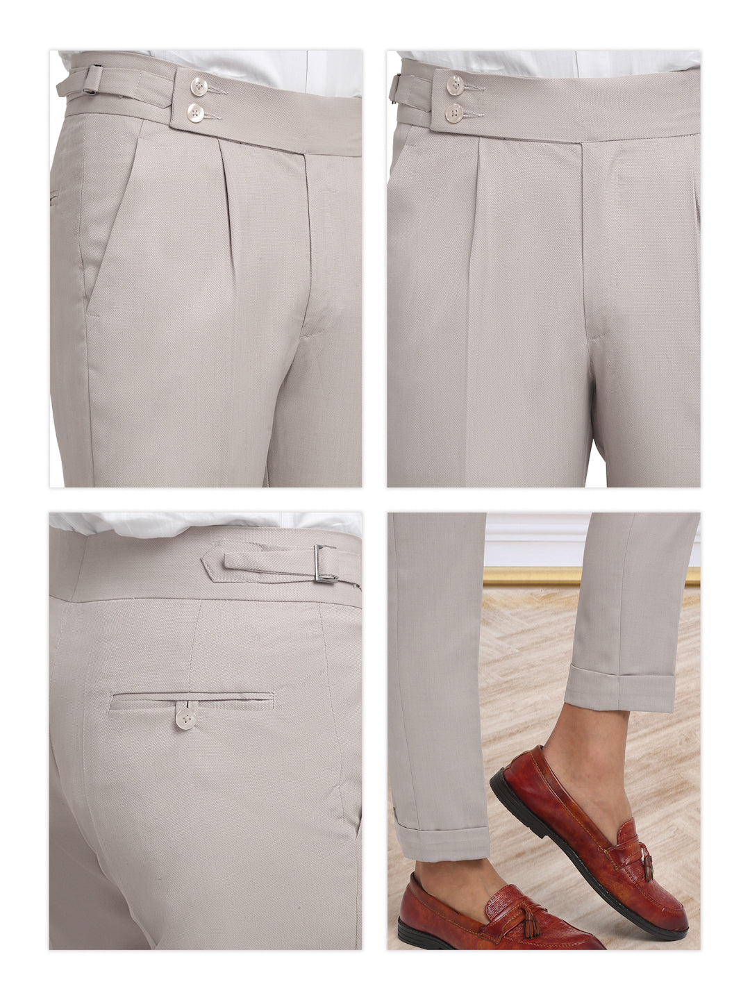 Italian Style Formal Gurkha Pant-Beige