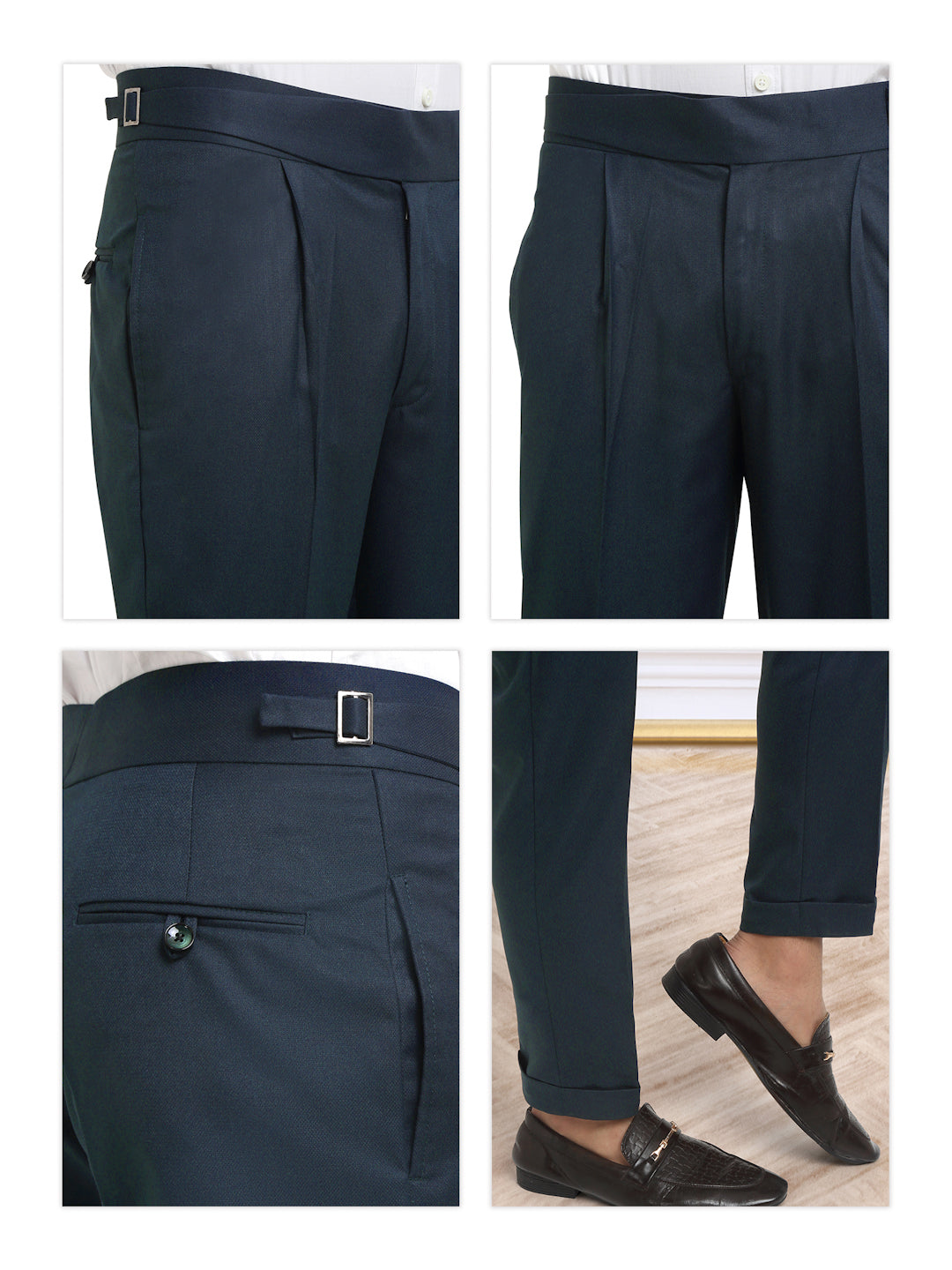 Italian Style Formal Gurkha Pant-NavyBlue