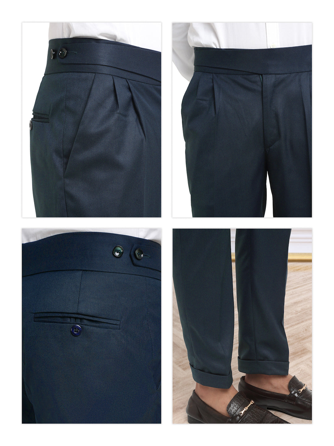 Italian Style Formal Gurkha Pant-NavyBlue