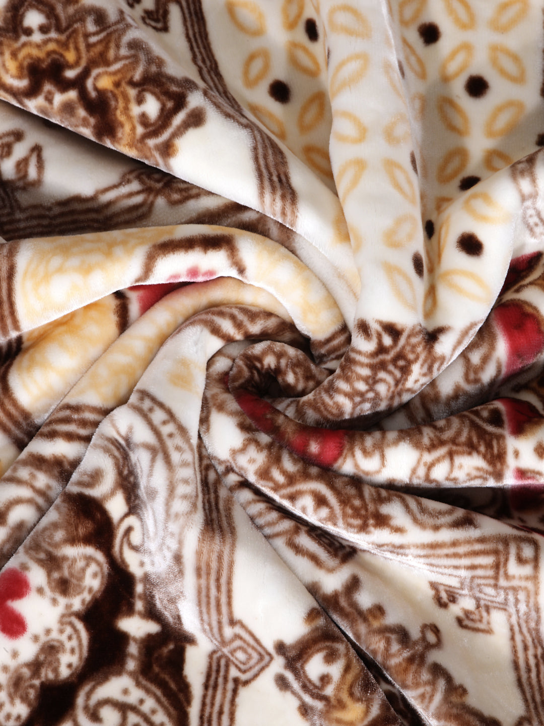 Klotthe Unisex Brown Abstract Heavy Winter 1000 GSM Single Bed Blanket