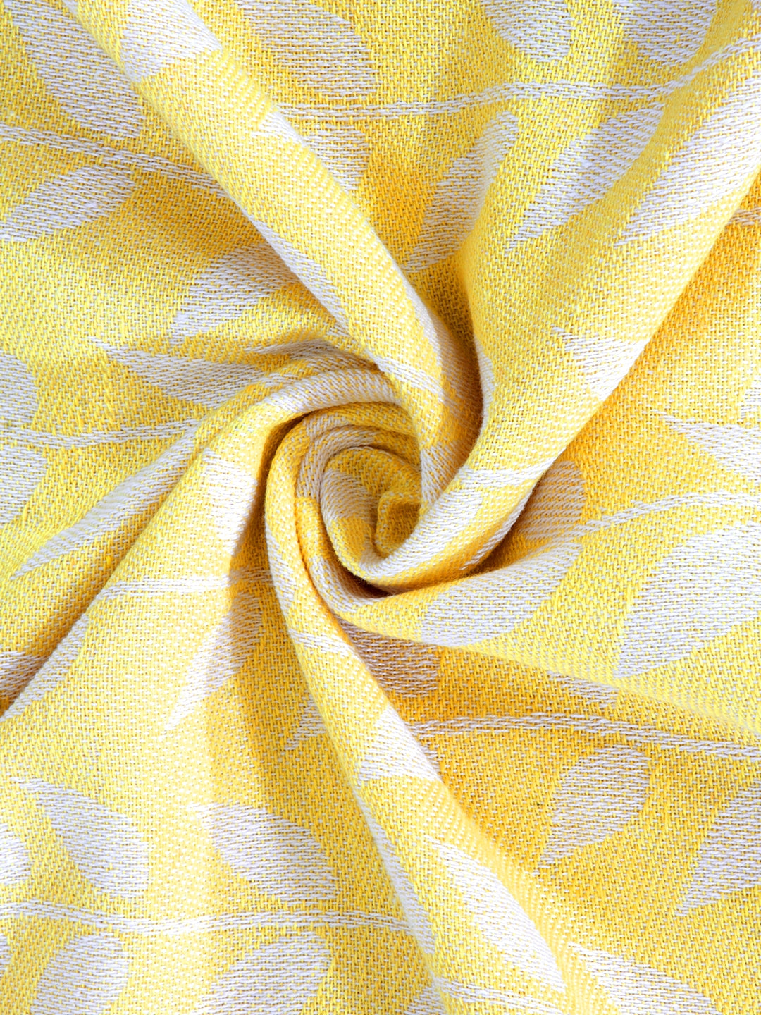 100% Cotton King Size Handwoven Bed Cover with Two Pillow Covers by KLOTTHE® (Yellow)