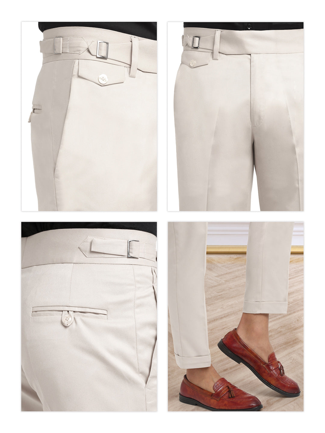 Italian Style Formal Gurkha Pant-Cream